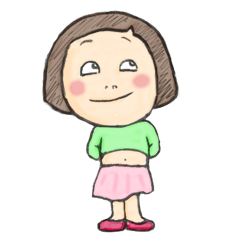 Lineスタンプ おかっぱ女子 40種類 1円