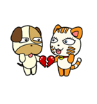 Cat and Dog dating（個別スタンプ：18）