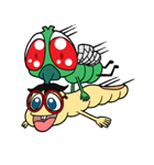 Funny Insects - crazy worm and cute fly（個別スタンプ：1）