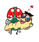 Funny Insects - crazy worm and cute fly（個別スタンプ：3）
