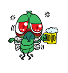 Funny Insects - crazy worm and cute fly（個別スタンプ：24）