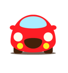 大福みたいな車、赤。（個別スタンプ：1）