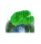 青い猫のスタンプ（個別スタンプ：32）