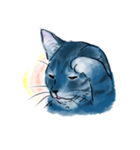 青い猫のスタンプ（個別スタンプ：37）