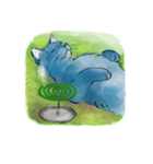 青い猫のスタンプ（個別スタンプ：39）