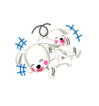 3D 白い子犬 ぴーすけ ＆ はっぴー(1)（個別スタンプ：6）