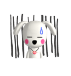 3D 白い子犬 ぴーすけ ＆ はっぴー(1)（個別スタンプ：9）