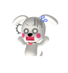 3D 白い子犬 ぴーすけ ＆ はっぴー(1)（個別スタンプ：11）