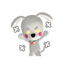3D 白い子犬 ぴーすけ ＆ はっぴー(1)（個別スタンプ：13）