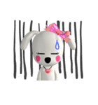 3D 白い子犬 ぴーすけ ＆ はっぴー(1)（個別スタンプ：29）