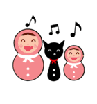 黒猫と女の子（個別スタンプ：3）