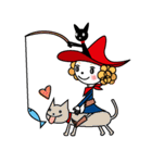 黒猫と女の子（個別スタンプ：11）