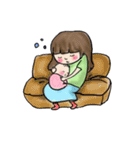 新米ママとベビちゃん…時々ナスビ（個別スタンプ：9）