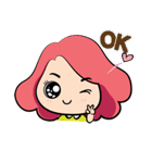 Belle-Pink girl（個別スタンプ：2）