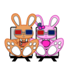 Rabbit Brown ＆ Cherry Pink（個別スタンプ：2）