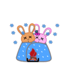 Rabbit Brown ＆ Cherry Pink（個別スタンプ：10）