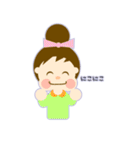 おだんごヘアの女の子（個別スタンプ：1）