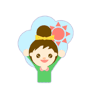 おだんごヘアの女の子（個別スタンプ：9）