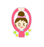 おだんごヘアの女の子（個別スタンプ：13）