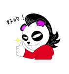 Slash and 3color Afro hear panda(taiwan)（個別スタンプ：4）