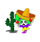 Slash and 3color Afro hear panda(taiwan)（個別スタンプ：14）
