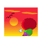 Slash and 3color Afro hear panda(taiwan)（個別スタンプ：17）