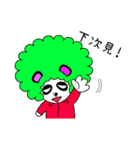 Slash and 3color Afro hear panda(taiwan)（個別スタンプ：36）