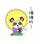 Slash and 3color Afro hear panda(taiwan)（個別スタンプ：40）