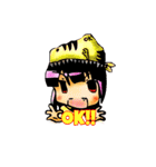 TyrannosaurusGirl doesn't take off hat（個別スタンプ：7）