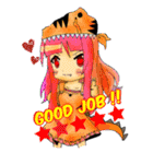 TyrannosaurusGirl doesn't take off hat（個別スタンプ：36）