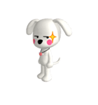 3D 白い子犬 ぴーすけ＆はっぴー (2)（個別スタンプ：2）