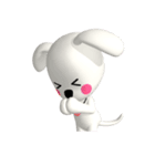 3D 白い子犬 ぴーすけ＆はっぴー (2)（個別スタンプ：12）