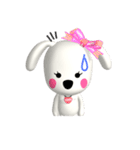 3D 白い子犬 ぴーすけ＆はっぴー (2)（個別スタンプ：23）