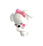 3D 白い子犬 ぴーすけ＆はっぴー (2)（個別スタンプ：32）