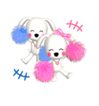 3D 白い子犬 ぴーすけ＆はっぴー (2)（個別スタンプ：38）