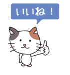 あいさつ・お返事。三毛ねこさん。（個別スタンプ：1）