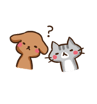 リア犬とリア猫（いぬ・ねこ）（個別スタンプ：16）