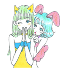 Bunny girl ＆ Cat girl（個別スタンプ：4）