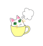 ぐうたら カップねこ 英語（個別スタンプ：34）