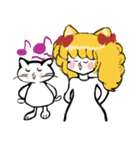 Cat and cat girl（個別スタンプ：34）