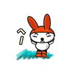 オレンジうさぎ（個別スタンプ：3）