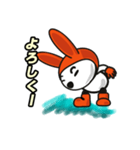 オレンジうさぎ（個別スタンプ：4）