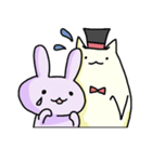 ミルキーうさぎと紳士ねこ（個別スタンプ：9）