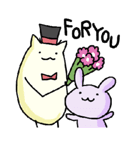 ミルキーうさぎと紳士ねこ（個別スタンプ：17）