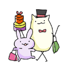 ミルキーうさぎと紳士ねこ（個別スタンプ：33）