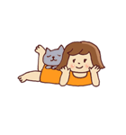 ねこ好きの女の子（個別スタンプ：3）