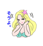 美人で綺麗なセクシーセレブのお嬢様人魚姫（個別スタンプ：14）