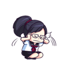 Titari Ridory Glasses Girl with ponytail（個別スタンプ：17）