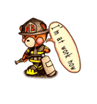 絵本風くま消防士(英語バージョン）（個別スタンプ：19）
