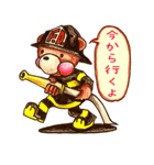 絵本風くま消防士（個別スタンプ：23）